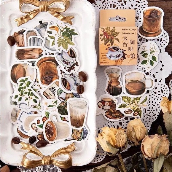 Traditional Coffee House, Beans, Grinders, 46 Deco Stickers - Picture 3 of 8